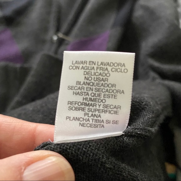 Claiborne Purple Gray Argyle Sweater - Picture 15 of 16